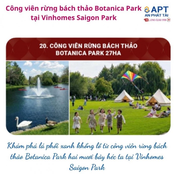 Botanica Park 27ha tại Vinhomes Saigon Park: thỏi nam châm tích sản sinh thái hữu hạn