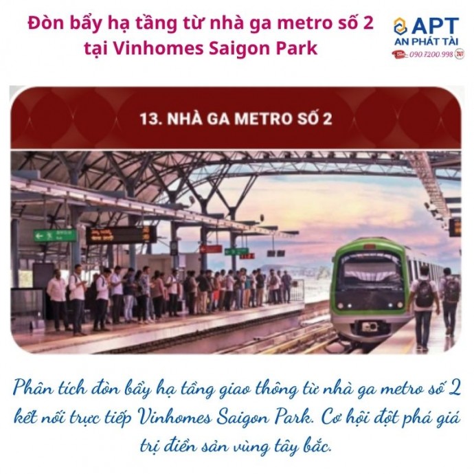 Ga Metro Số 2 kết nối Vinhomes Saigon Park: xung lực tăng giá điền sản vùng Tây Bắc