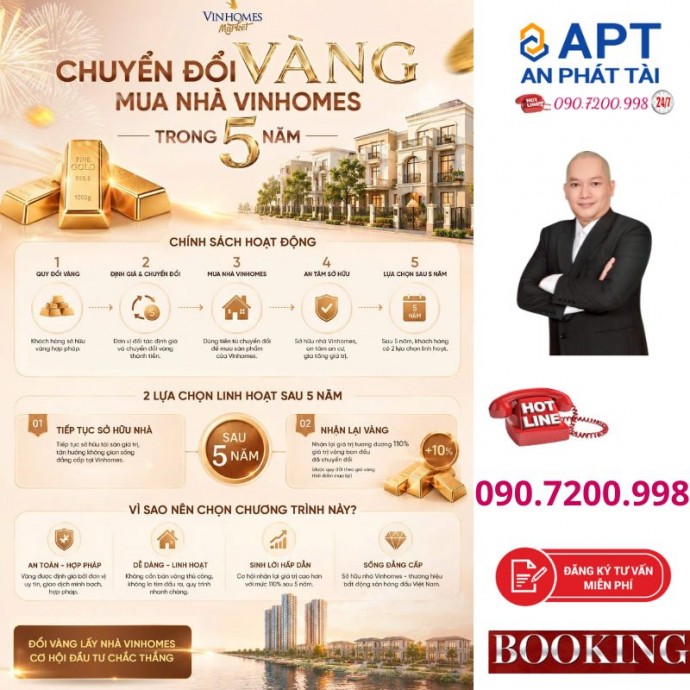 Hướng dẫn quy trình giao dịch bất động sản bằng vàng an toàn tại Vinhomes