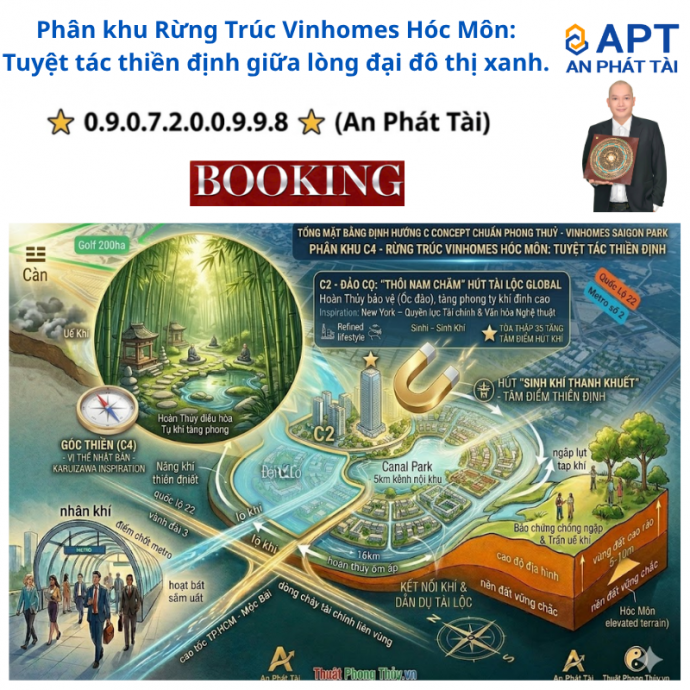 Nghệ thuật tàng phong tụ khí bằng mảng xanh tre trúc tại Vinhomes Hóc Môn