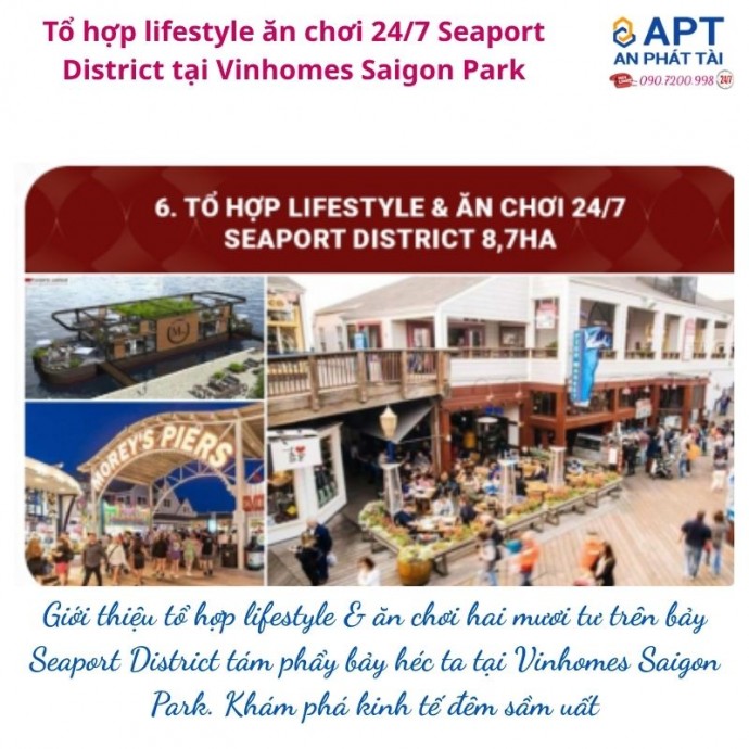 Seaport District 8,7ha tại Vinhomes Saigon Park: sức hút dòng tiền giải trí 24/7