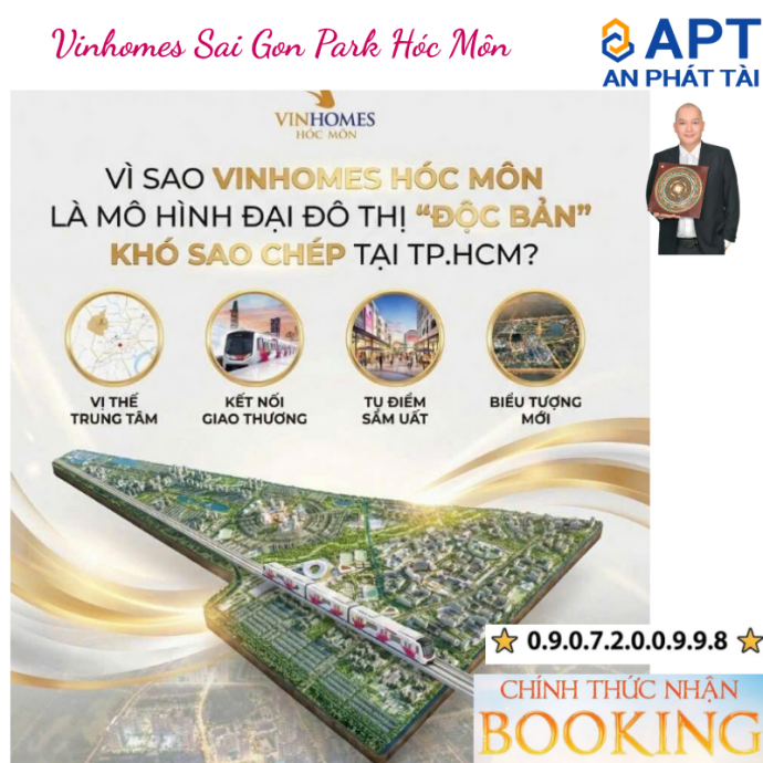 Sự kết hợp giữa luật phong thủy chu kỳ và dòng tiền tích sản tại Vinhomes Hóc Môn.