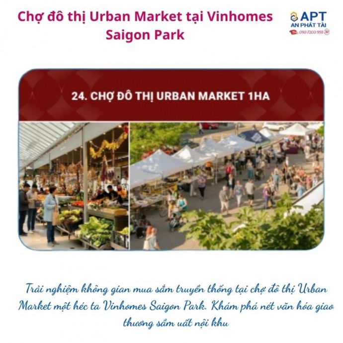 Urban Market 1ha tại Vinhomes Saigon Park: bảo chứng vàng cho điền sản dòng tiền