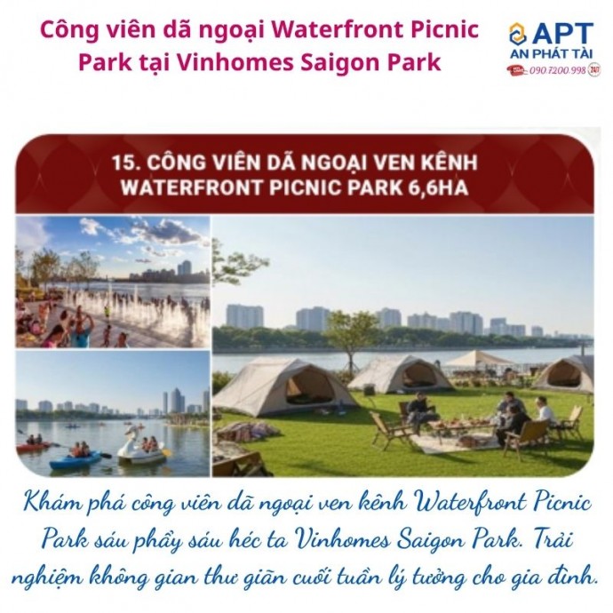Waterfront Picnic Park 6,6ha: bảo chứng giá trị trường tồn cho biệt thự thấp tầng